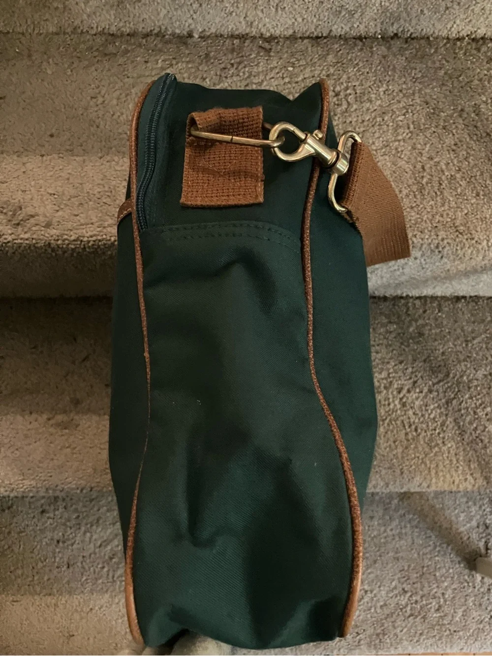 EXCELLENT CONDITION! VINTAGE POLO RALPH LAUREN GREEN CANVAS MESSENGER TRAVEL BAG